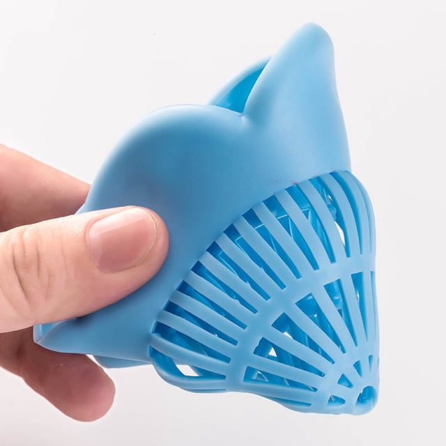 3pcs blue Bathtub and Shower Drain Protectors with Suction Cups Easiest Hair Catchers Soft Silicone(13cm)