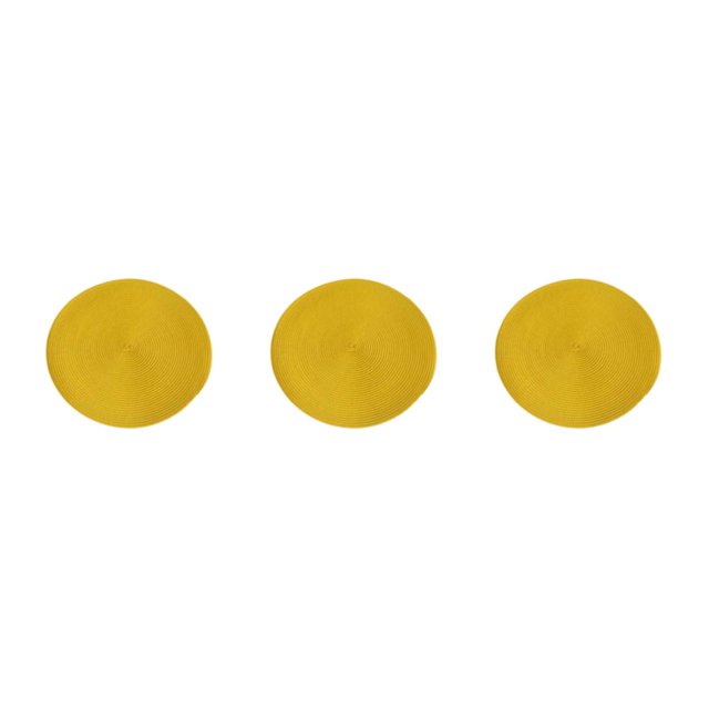 relayinert Tapis de Table pour Chaque Occasion Application Grand et Durabilité Robuste Napperons Ronds Napperons Inodore Moderne Simple Jaune Ensemble de 3