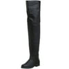 Mens Thigh High Boots Black Leather Pirate Costumes Renaissance Shoe MEN SIZING