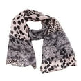 thumbnail image 4 of SSKFHGI Women Ladies Leopard Print Soft Chiffon Shawl Neck Long Wrap Scarf 15048, 4 of 8