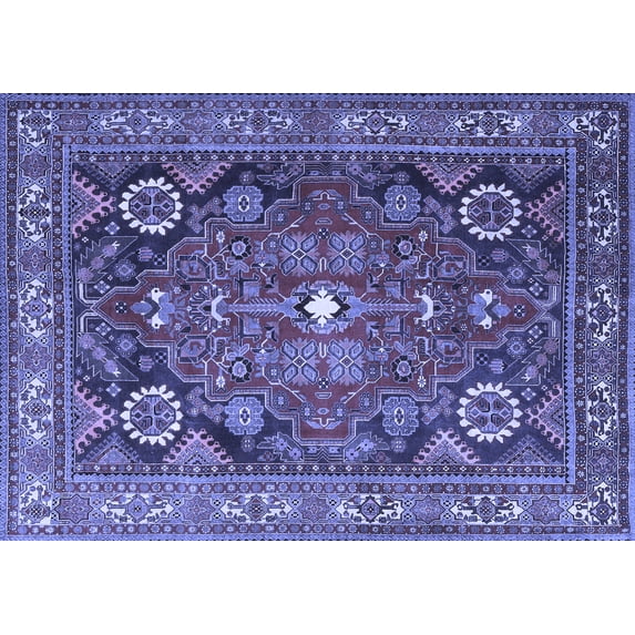 Ahgly Company Indoor Rectangle Persian Blue Traditional Area Rugs, 3' x 5'