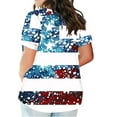 thumbnail image 3 of Cotton Plus Size T Shirt for Women Graphic Loose V Neck Top July 4th Print Short Sleeve L-5X Casual Large Tee (XX-Large, July 4th #3), 3 of 5