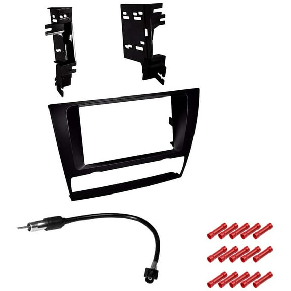 American Terminal Bundle with Car Stereo Installation Kit for 2006 – 2013 BMW 3 Series Without OEM Navigation in Dash Mounting Kit, Antenna for Double Din Radio Receivers (3 Item)