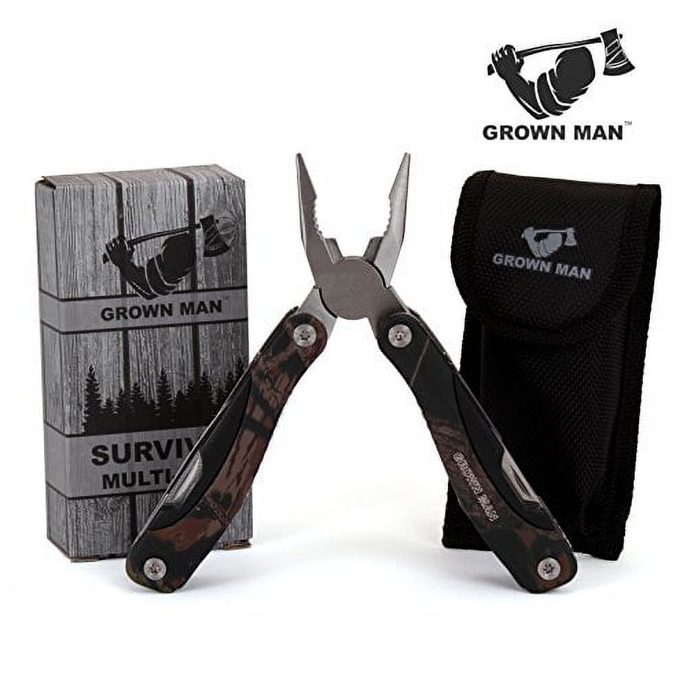 Grown Man™ Survivor Multi Tool - Camouflage - Includes Pliers, Knife, Saw, and more - Best Multitool for Hunting & Camping - Survival Gear - Tactical Gear - image 5 of 5