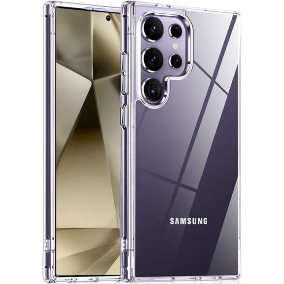 Entronix Clear Case Compatible with Galaxy S24 Ultra, Scratch-Resistant Hard Cover