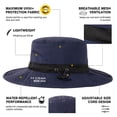 thumbnail image 3 of TOP-EX Wide Brim Sun Hat Unisex UPF 50 Waterproof Adjustable Breathable for Outdoor Adventure Hiking Fishing Safari Packable Navy L/XL, 3 of 6