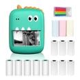 thumbnail image 1 of Riwcyla Thermal Printer Multifunction Portable Sticker Maker Instant Photo Inkless Printing Support BT Connection for Smartphone with 9 Paper Rolls 57mm + 5 Self,Adhesive Paper Rolls + 5pcs Color M, 1 of 6
