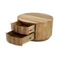 thumbnail image 4 of Carolina Classics Christa 2-Drawer Round Wood Coffee Table in Brown, 4 of 6