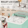 thumbnail image 2 of Countertop Ice Maker with Handle, 26lbs/24H Portable Ice Machine, 9 Bullet Ice Cubes Ready in 6 Mins, Self-Cleaning, Quiet Compact Ice Maker for Home, Kitchen, RV, Camping, Green, 2 of 15