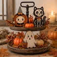 thumbnail image 5 of Halloween Wooden Tabletop Decor 1 Piece Distressed Two Tiered Spider Figurine Vintage Cute Halloween Decor for Indoor Home Party Holiday Mantel Desk Halloween Decoration Gift, 5 of 8