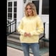 thumbnail image 5 of Suéter de Punto de Larga con Cuello Redondo y Lazo para Mujer, Sin Espalda Amarillo L, 5 of 10