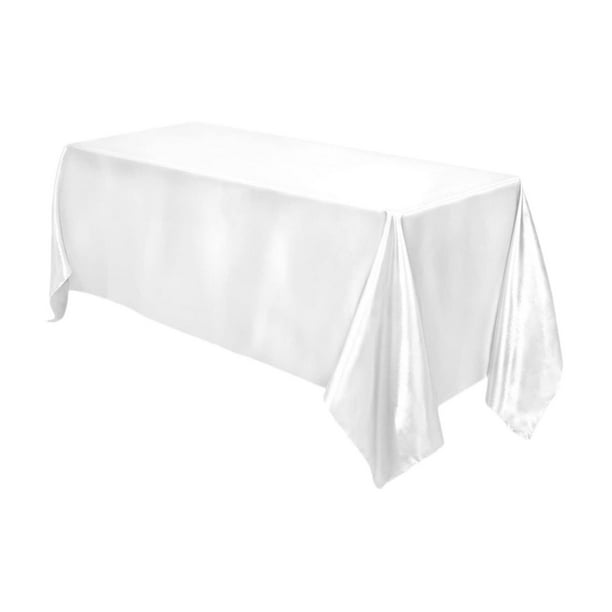 Mantel rectangular, mantel decorativo, moderno, para mesa de comedor. Blanco