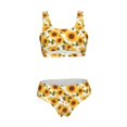 thumbnail image 7 of Pofeuu Modern Elegant Sunflower Print Womens Bathing Suits Modest High Waisted Bikini Sets Cute Halter 2 Piece Swim Suit, 7 of 7