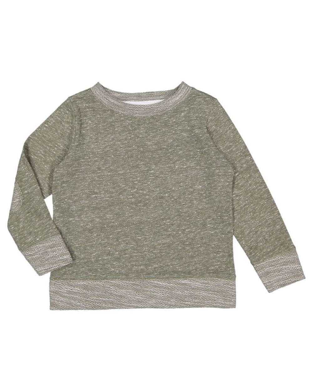RABBIT SKINS Toddler Harborside M/élange French Terry Long Sleeve Crew Neck with Elbow Patches