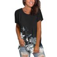 thumbnail image 2 of Gibobby Playera Corte clásico para Mujer Camisetas holgadas para mujer, camisetas verano manga corta, camisetas informales túnica Yoga para entrenamiento, c(Negro,CH), 2 of 5