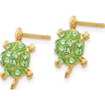 thumbnail image 3 of 14K Yellow Gold Light Green Crystal Turtle Post Earrings (12 X 8) Made In China ye1603, 3 of 6