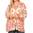 thumbnail image 1 of Sakkas Issa Women's Long Sleeve Floral Print Casual Button Down Shirt Blouse Top - 1906-FM213-Multi - One Size, 1 of 5