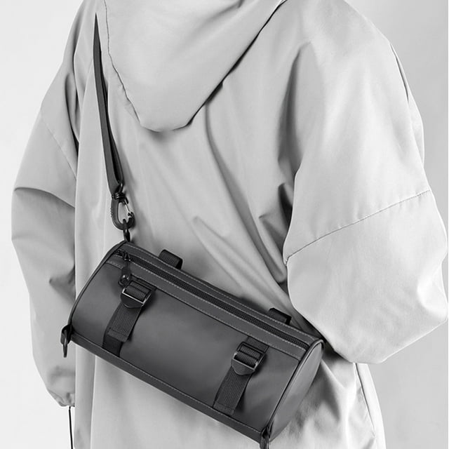 Crossbody Cylindrical Bag Fashionable Trend Functional Cylindrical Bag Large Capacity Storage Waterproof Men's Chest Bag