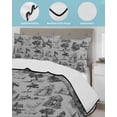 thumbnail image 4 of Quilts Twin-XL Size Bedding Set, Farmhouse Country Lightweight Quilted Comforter, Vintage French Garden Horse Swan Soft Reversible Bedspread Coverlet with Pillow Covers for All Season, 68" x 98", 4 of 7