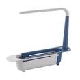 thumbnail image 4 of 1 Pcs Telescopic Kitchen Over Sink Organizer With Towel Hanger,Expandable Dish Caddy Drying Rack,Drain Basket Tray Caddy,Adjustable Length Colander Rack Sponge Holder Storage Tray,Green, 4 of 5