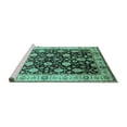 thumbnail image 2 of Ahgly Company Machine Washable Indoor Rectangle Oriental Turquoise Blue Traditional Area Rugs, 3' x 5', 2 of 4
