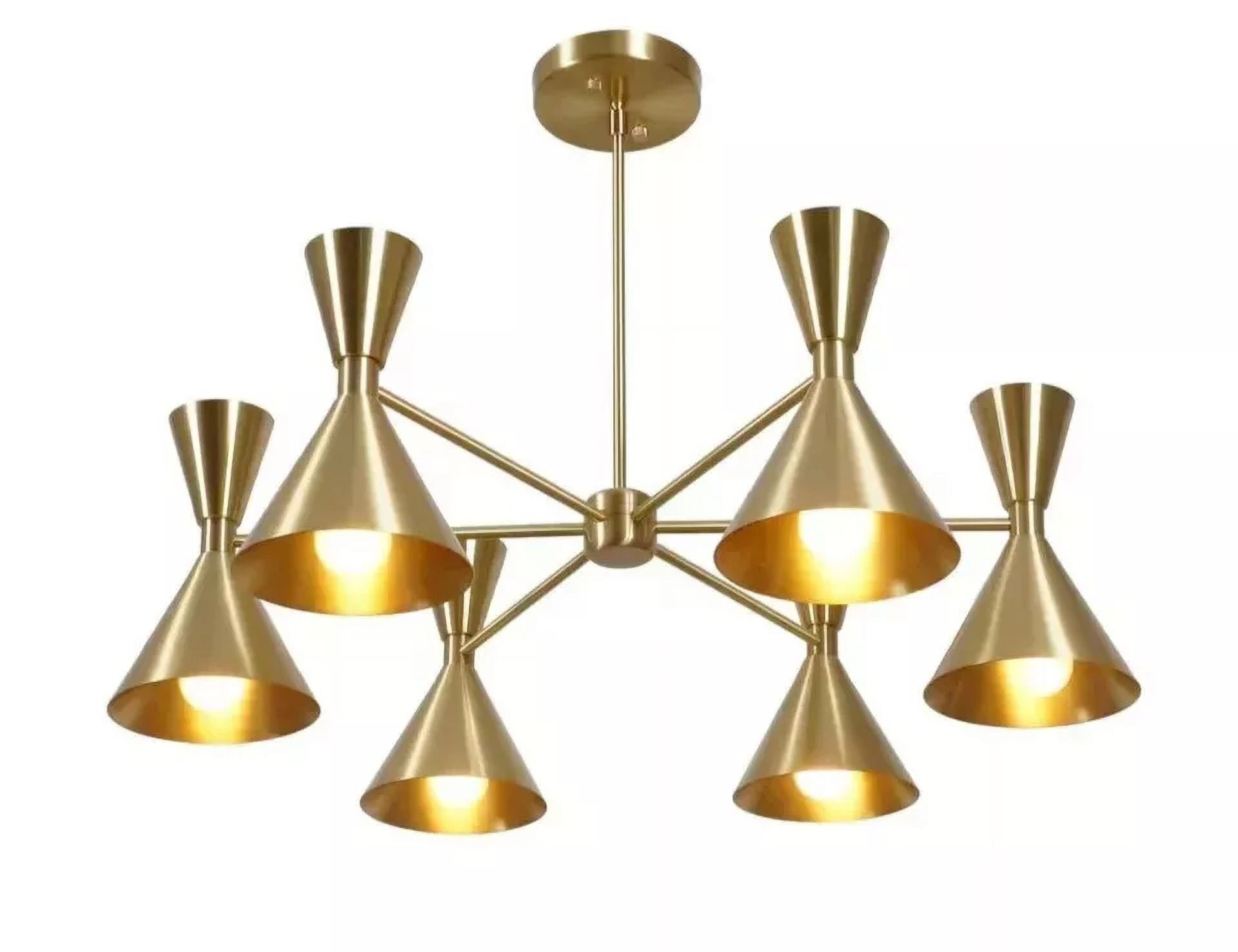 Italian Style 6 Arms Brass Sputnik Chandelier Ceiling Pendant Light Fixture Raw