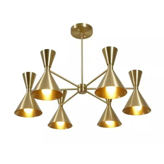 Italian Style 6 Arms Brass Sputnik Chandelier Ceiling Pendant Light Fixture Raw
