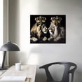 thumbnail image 4 of Nawypu  King and Queen Lion Canvas Wall Art Black and White Gold Crown Male and Female Lion Pictures Prints African Animal Modern Painting Artwork for Home Decor Framed, 4 of 6