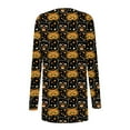 thumbnail image 5 of Women‘s Halloween Cardigan Sweater Skull Pumpkin Print Pattern Long Cardigans Sweater Coats Tops Ginger M, 5 of 5