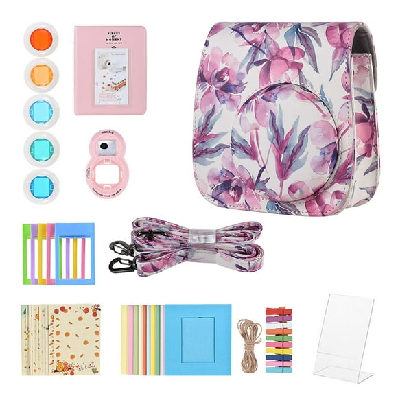 Andoer 8 in 1 Accessories Bundle for Fujifilm Instax Mini 9/8/8+/8s with Camera Case/Selfie Mirror/Filter/Album/Photo Frame/Sticker