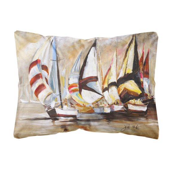 Boat Binge Sailboats Canvas Fabric Decorative Pillow