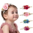 thumbnail image 6 of Odeerbi Baby Headbands For Girls Simulation Flower Hairband Kids Nylon Soft Headband Purple, 6 of 6