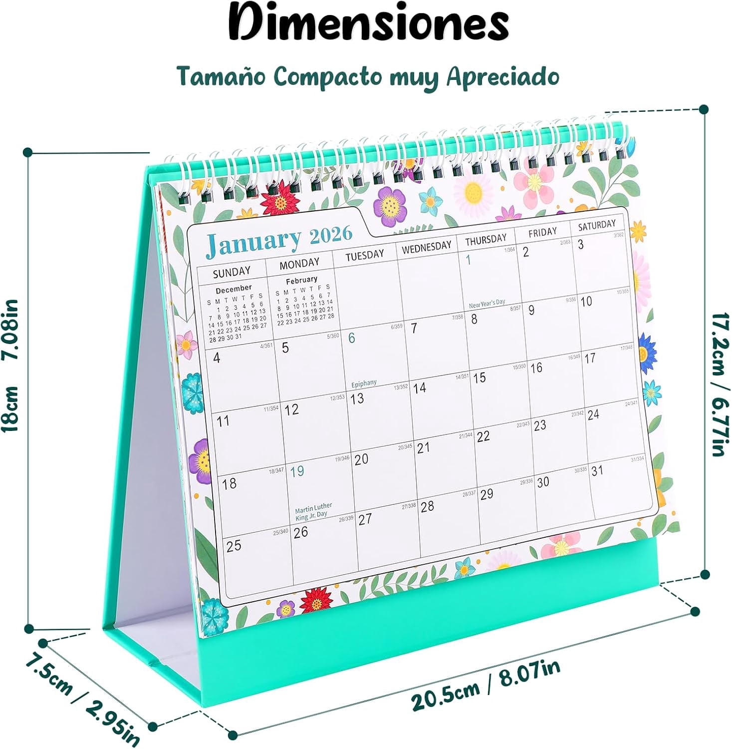 2026-2027 Calendar, Portable Flip Calendar, January 2026 - June 2027, with To-Do List Page, 20.5 cm x 7.4 cm, for Office, Home and School
