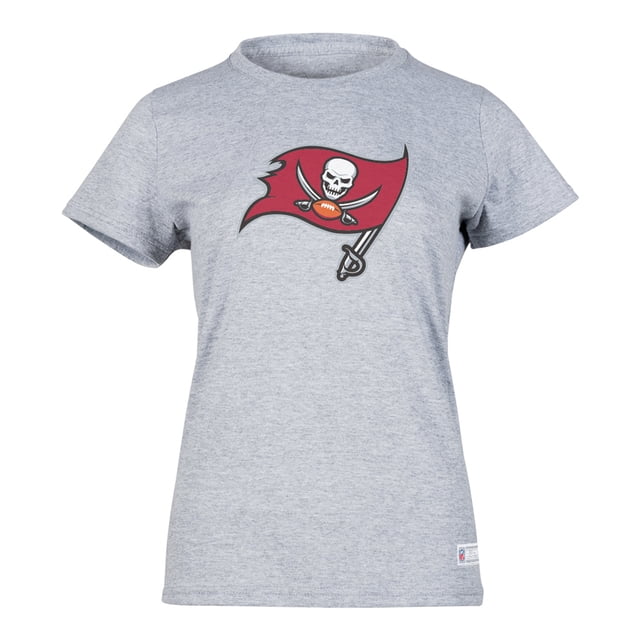 NFL Playera Aficionado Básica Tampa Bay Buccaneers Gris para Mujer, Talla Grande