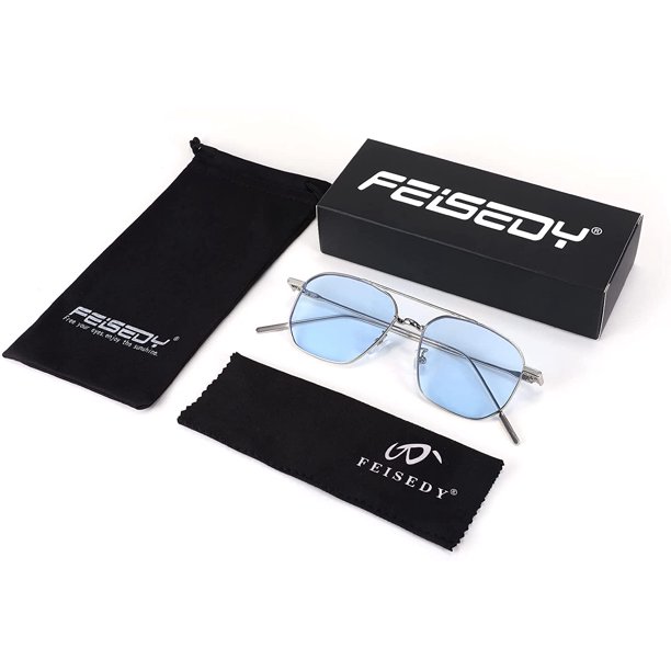 sy♡ FEISEDY Classic Square Aviator Sunglasses Women Men Fashion