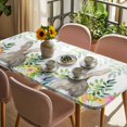 thumbnail image 3 of Easter Bunnies Table Cloths for 3 Foot Rectangle Tables, Spring Eucalyptus Daisy Easter Eggs Patio Waterproof Elastic Fitted Tablecloths, Washable Rectangular Table Cover for Camping, 3 of 8