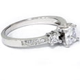 thumbnail image 2 of Pompeii 7/8 ct Princess Cut Diamond 3-Stone Solitaire Engagement Ring 14k White Gold, 2 of 4