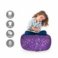 thumbnail image 2 of Romantic Storage Toy Bag Chair, Love Themed Repetitive Style Hearts Pattern in Shading Romantic Art, Stuffed Animal Organizer Washable Bag, Large Size, Violet and Purple, by Ambesonne, 2 of 3