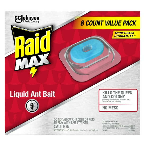 Raid® Max Liquid Ant Bait; Kills Ants Where They Breed, Contains 8 Bait
