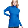 thumbnail image 3 of Made by Johnny Women's Long Sleeve Rib Turtleneck Top Pullover Sweater XS ROYAL_BRITE, 3 of 6