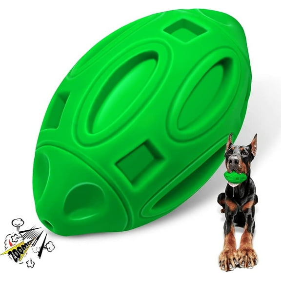 Cebese Dog Squeaky Toys for Aggressive Chewers Indestructible Tough Durable Dog Chew Fetch Balls with Squeaker Pet Toys,Green
