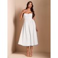 thumbnail image 4 of Elegant White Spaghetti Strap Fit & Flare Midi Dress For Party, Evening, Or Sophisticated Daywear, 4 of 7
