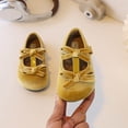 thumbnail image 6 of SYMSHOES Mustard Yellow Girls Mary Jane Shoes, Suede Bow Flats for Kids Little Kids, T-Strap Party & School Dress Shoes,Size 1, 6 of 6