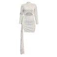 thumbnail image 2 of KaLI_store Formal Dresses for Women Wedding Guest Women's Deep V Neck Split Party Formal Bridesmaid Maxi Dress White,M, 2 of 4
