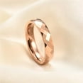 thumbnail image 3 of PAMTIER Unisex Tungsten Steel 4MM Cool Simple Classic Thin Mirror Polished Dome Polygonal Rhombus Multi-Faceted Ring Wedding Band Rose Gold Size 6, 3 of 5