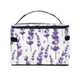 thumbnail image 3 of Yiaed Lavender Flowers Print Makeup Bag Travel Cosmetic Bags for Women Girls Zipper Pouch Makeup Organizer, 3 of 4