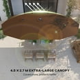 thumbnail image 5 of Garden Parasol, Double-Sided Sun Umbrella with LED Solar Lights, Patio Parasol for Outdoor, Coffee, 5 of 7