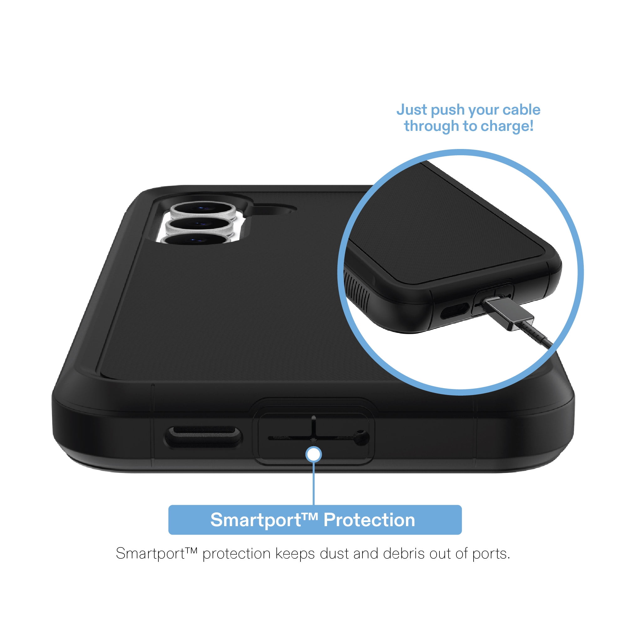 onn Rugged Phone Case for Samsung Galaxy S25 FE - Black