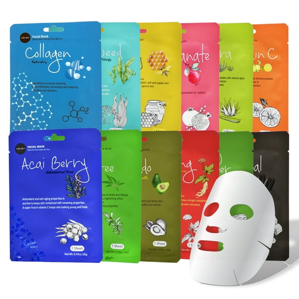 Celavi Collagen Facial Face Mask (12Sheets) Classic Korean Skincare