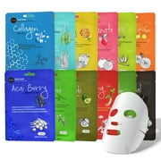 Celavi Beauty & Cosmetics Collagen Facial Face Sheet Mask, 0.74 oz, 12 Count